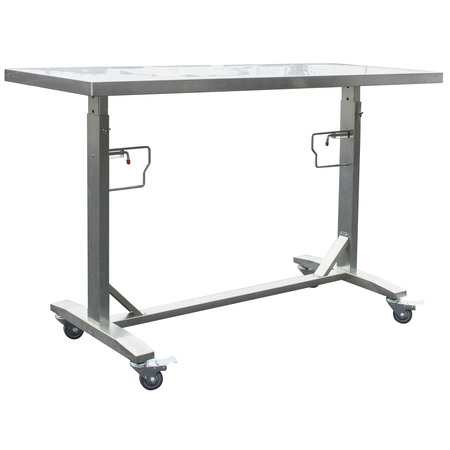 Sportsman Stainless Steel Adjstbl Height Work Table W/ Rolling Locking Casters SSADJWT